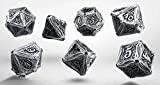 Q Workshop Metal Call of Cthulhu Rpg Dice Set 7 Polyhedral Pieces