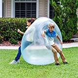 QDPJ Bubble Ball - Palloncino gonfiabile per bambini e adulti, in morbida gomma per feste all'aria aperta (120 cm, blu)