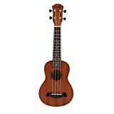 QiKun-Home Chitarra elettrica Acustica Soprano Ukulele 4 Corde Ukelele Guitarra Artigianato in Legno Bianco Chitarrista Mogano Plug-in Marrone Caldo