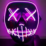 Qlan Halloween Scary LED Maschera Costume El Wire per Festival Party