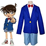 QQA Detective Conan Conan Edogawa Cosplay Costumi Anime Case Closed Adulto Tuta per Bambini,Blu,M