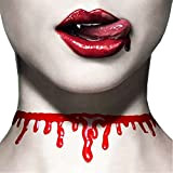 QUUPY Collana di sangue di vampiro di Halloween Collana di goccia di sangue Choker spaventoso sanguinoso Choker Costumi di Halloween ...