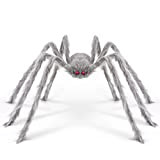 Ragno decorativo per Halloween, grande 125 cm, ragni spaventosi con dimensioni, Halloween, giardino, esterni, accessori di scena, camino, decorazione per ...