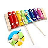 Rainbow Legno Xilofono Baby Strumenti Musicali Multi-Color Giocattolo Musicale Bambino Primo Giochi Educativi Mini Musicisti con 1 Campana Da Polso ...