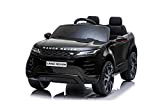Range Rover elettrico EVOQUE, nero, doppio sedile in pelle, lettore MP3 con ingresso USB, unità 4x4, batteria 12V10Ah, ruote EVA, ...