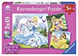 Ravensburger 09346 - Disney Princess Belle: Cenerentola e Ariel Puzzle, 3 x 49 Pezzi