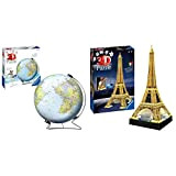 Ravensburger 12436 Globo 3D Puzzle, 540 Pezzi, Multicolore, Eta Raccomandata 10+, 27.5 X 23.3 Cm & Tour Torre Eiffel Puzzle ...