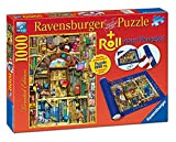 Ravensburger 19909 - Libreria Bizzarra, Puzzle 1000 Pezzi + Roll Your Puzzle, Tappetino per Avvolgere Il Puzzle