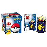 Ravensburger 3D Puzzleball, Pokémon Pokeball Classic, 54 Pezzi, età Raccomandata 6+, Colore Bianco, 11256 2 & 3D Puzzle 11257 9, ...