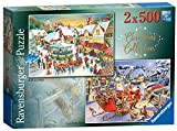 Ravensburger Collection No.1 Christmas Market & Babbo cena di Natale 2 x 500 pezzi puzzle per adulti e bambini dai ...