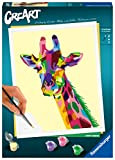 Ravensburger - CreArt, Giraffa, Dipingere per Rilassarsi, Contiene una Tavola Prestampata e un Tracciato che Guida l'Attività, Hobby per Adulti ...