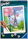 Ravensburger - CreArt Primavera a Parigi, Kit per Dipingere con i Numeri, Contiene Tavola Prestampata 24x30 cm, Pennello, Colori e ...