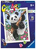 Ravensburger - CreArt Serie D: Panda, Kit per Dipingere con i Numeri, Contiene una Tavola Prestampata, Pennello, Colori e Accessori, ...