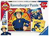 Ravensburger Italy Fireman Sam Il Pompiere Puzzle, 3 x 49 Pezzi, Multicolore, 09386