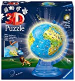 Ravensburger- Puzzle 3D 180 Pezzi Globo Illuminato, Multicolore, 4005556112890