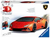 Ravensburger - Puzzle 3D, Lamborghini Huracán Evo, Età Consigliata 8+, 108 Pezzi - Misura 25 x 12 x 7 cm