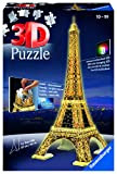 Ravensburger - Puzzle 3D, Torre Eiffel in Edizione Speciale Notte con LED, Età Consigliata 10+, 226 Pezzi - 47 x ...
