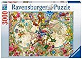 Ravensburger - Puzzle Mappamondo Flora e Fauna, 3000 Pezzi, Puzzle Adulti