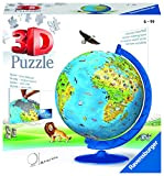 Ravensburger World Globe-Puzzle 3D per bambini dai 6 anni in su, 180 pezzi, Colore Vario, 12338