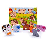 RB&G Puzzle in legno con grandi parti – Safaritiere Puzzle per bambini a partire da 1 anno di coniglio & ...