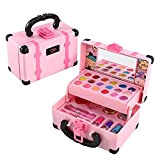 Real Washable Makeup Set, 30Pcs Kids Makeup Kit for Girl, Cosmetic Toy with Carrying Case, Pretend Play Beauty Set Holiday ...