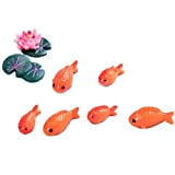 REFURBISHHOUSE 8PZ / Lot Miniature in Miniatura di Pesce Rosso Decorativo Mini Animali da Giardino fatato Muschio Micro-Paesaggio Ornamenti in ...