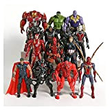Regalo di compleanno Avengers Infinity War Figure Set Spiderman Loki Ant-Man Hulkbuster Black Panther Vision War Machine PVC Action Figures ...