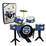 Reig 727 - Golden Drums Set Batteria, finiture metalliche, Blu