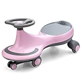 RELAX4LIFE Veicolo Serpeggiante da Gioco per Bambini, Triciclo Senza Pedali per Oscillare, Rotelle Silenziose con Flash Colorati, Wiggle Car/Twist Car ...