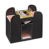 Relaxdays 10021345 Mixer automatico di carte 6 set di carte da poker Rummy alimentate a batteria, nero, progettato solo per ...