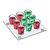 Relaxdays 10022787 Tris Alcolico per Adulti, 2 Persone, 9 Bicchierini, Gioco per Addii al Celibato e Nubilato, Divertente Drinking Game, ...