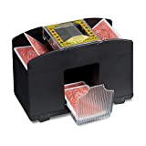 Relaxdays Mescolatore di carte elettronico con beat per ramino, poker, nero, solo per carte standard con dimensioni di 9 x ...