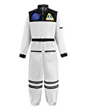 ReliBeauty Costume Astronauta Bambino Bianco Nero,4-5 anni