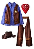 ReliBeauty Costume Cowboy Bambino con Cappello Cowboy Bandana,blu,11 anni