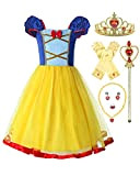 ReliBeauty Principessa Vestito Bambina Costume, Giallo,con Accessori, 2-3 Anni