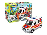 Revell- Ambulance Car with Figure Veicolo Giocattolo Junior Kit, Colore Bianco, 00824