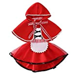 REXREII Vestitos da Principessa Cappuccetto Rosso per Bambina Costume di Carnevale Travestimento Compleanno Festa Nozze Cerimonia Natale Halloween Cosplay con ...
