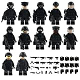 RIDAEX (Nero)12 PCS Mini Armi Soldato,Personaggi militari,Mini Assemblato Minifigure Set,Mini Figure Giocattolo Set,mini personaggi anime,Soldati Figurini Giocattolo con Armi per ...