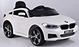 RIRICAR BMW 6GT - Seggiolino monoposto, Bianco, con Licenza Originale, Alimentato a Batteria, Portiere apribili, 2X Motore, Batteria 2X 6