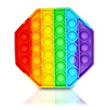 Rissler Fidget Toys - Giocattolo antistress per bambini e adulti, a forma di cuore quadrato, rotondo, Octagonale, semplice Push Poppies, ...