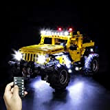 Riva776Yale Kit di illuminazione con Telecomando per Lego Technic Jeep Wrangler 4x4, Set di Luci Compatibile con Lego 42122 (Non ...