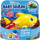 Robo Alive Junior Baby Shark, gioco da bagno a batteria per cantare e nuotare - Baby Shark (Giallo)