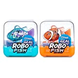 Robo Alive Robo Fish Series 2 Pesce che nuota robotizzato giocattolo, confezione da 2, verde acqua e arancione, nuota in ...