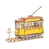 ROBOTIME Puzzle 3D in Legno per Adulti Tram Car Kit Modellismo per Costruire Il Tuo Puzzle Tagliato Al Laser Kit ...