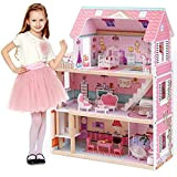 ROBUD Casa delle bambole per minigioniere, set di giocattoli in legno, casa per bambole, casa, rosa, regalo per bambini dai ...