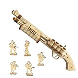 ROKR Elastici Pistola in Legno da Assemblare Modello | Puzzle 3D da Costruire | Modello Meccanico per Bambini e Adulti ...