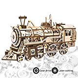 ROKR Laser Cutting 3D Puzzle in Legno Modello di Locomotiva Artigianale con Ingranaggi Meccanici: i Migliori Giocattoli per Ragazzi e ...