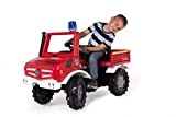 Rolly Toys- Mercedes-Benz RollyUnimog Fire Edition 2020-Seggiolino Auto per Bambini, con RollyFlashlight, Sedile Regolabile, Pneumatici silenziosi, Singolo, Colore: Rosso, 038220