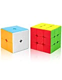 ROXENDA Speed Cube Set, [2 Pezzi] Stickerless Cube Pack con Cubo di Velocità 2x2 3x3, Durevole e Colori Vividi - ...