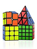 ROXENDA Speed Cube Set - 2x2 3x3 4x4 Piramide Magic Cube - Puzzle Cubo di Velocità per Bambini, Giochi IQ, ...